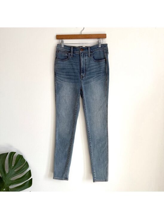 Madewell Denim - Madewell 11" Roadtripper High Rise Skinny Jeans Womens Size 28 Blue Light Wash